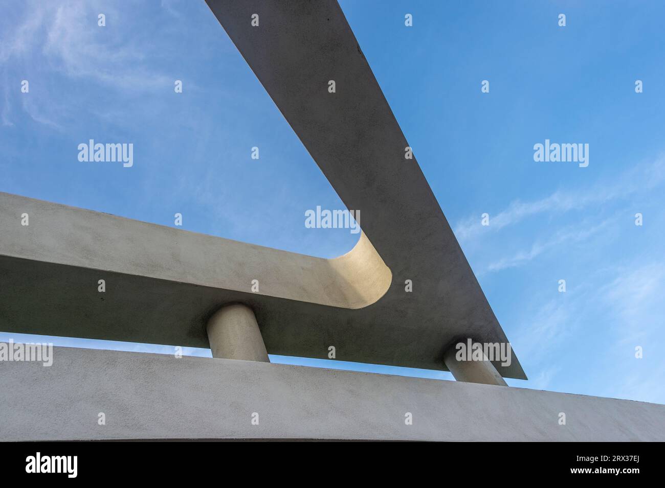 Сoncrete architecture, close up triangle section Stock Photo