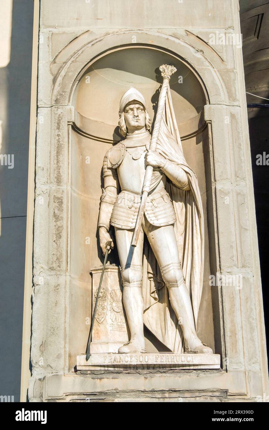 Statue of Fancesco Ferrucci, Uffizi, Florence (Firenze), UNESCO World Heritage Site, Tuscany, Italy, Europe Stock Photo