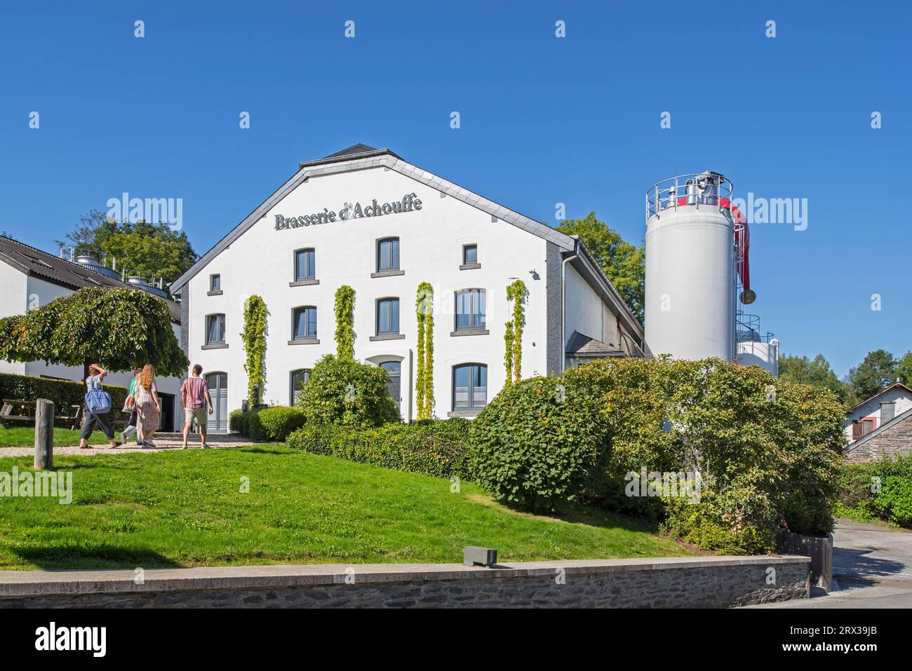 Brasserie d'Achouffe, Belgian brewery known for the La Chouffe beer, based in Achouffe, Houffalize, province of Luxembourg, Wallonia, Belgium Stock Photo