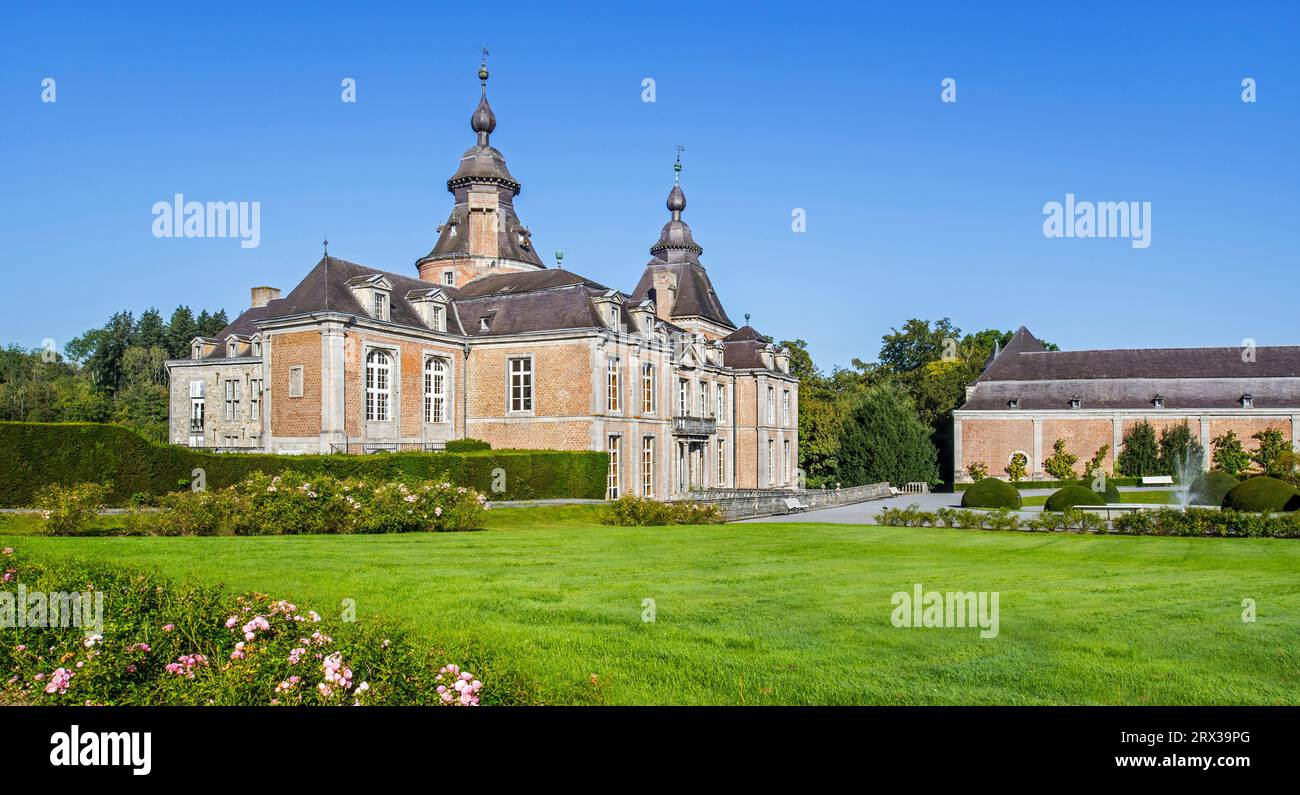 Château de Modave / Château des Comtes de Marchin, 17th century Baroque castle near Modave, province of Liège, Belgian Ardennes, Wallonia, Belgium Stock Photo