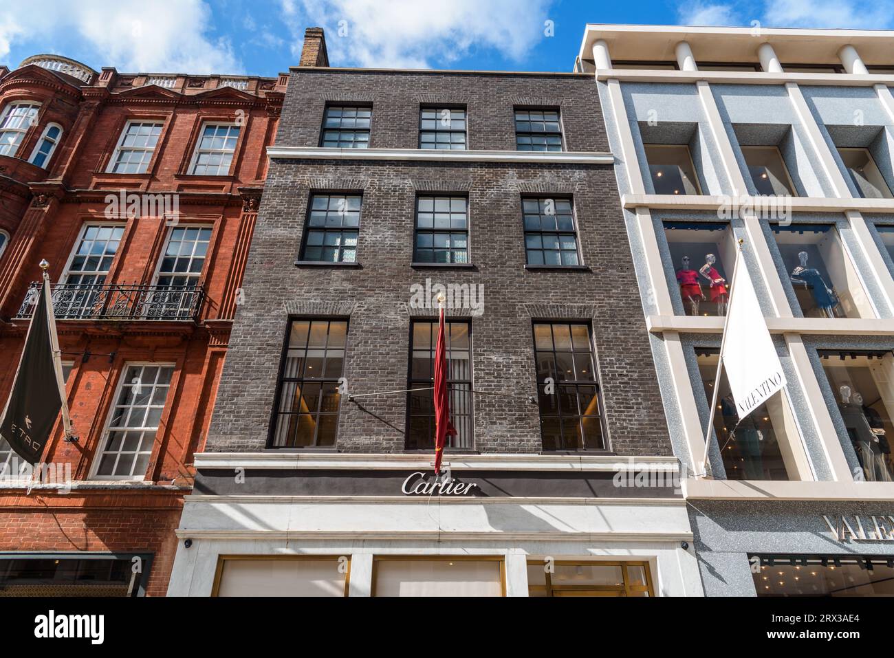 London, UK - August 27, 2023: Cartier luxury goods and jewellery store in Bond Street in the West End. It is one of the most expensive and sought afte Stock Photo