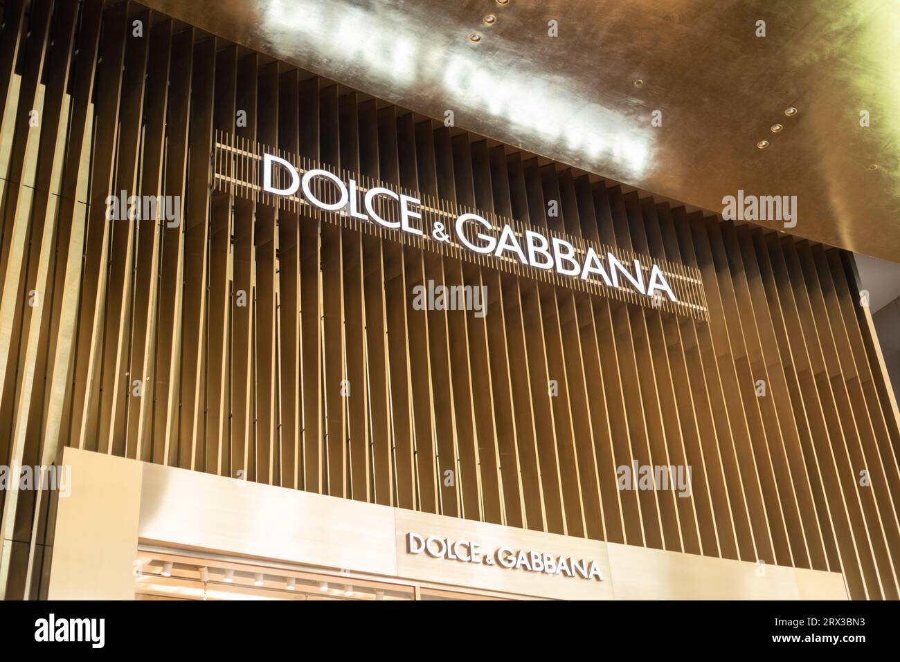 Bangkok, Thailand - September 2, 2023: exterior of Dolce and Gabbana store in Iconsiam shopping mall. Stock Photo
