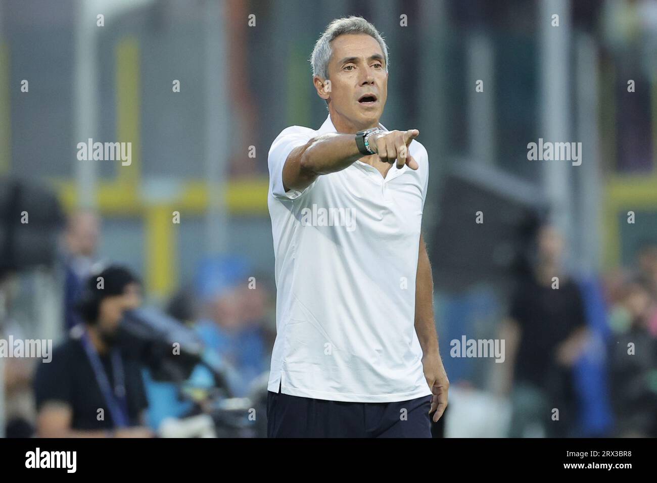 Salerno, Italy. 25th Aug, 2023. Paulo Sousa head coach of US Salernitana gestures during the Serie A football match between US Salernitana and Frosinone Calcio at Arechi stadium in Salerno (Italy), September 22nd, 2023. Credit: Insidefoto di andrea staccioli/Alamy Live News Stock Photo