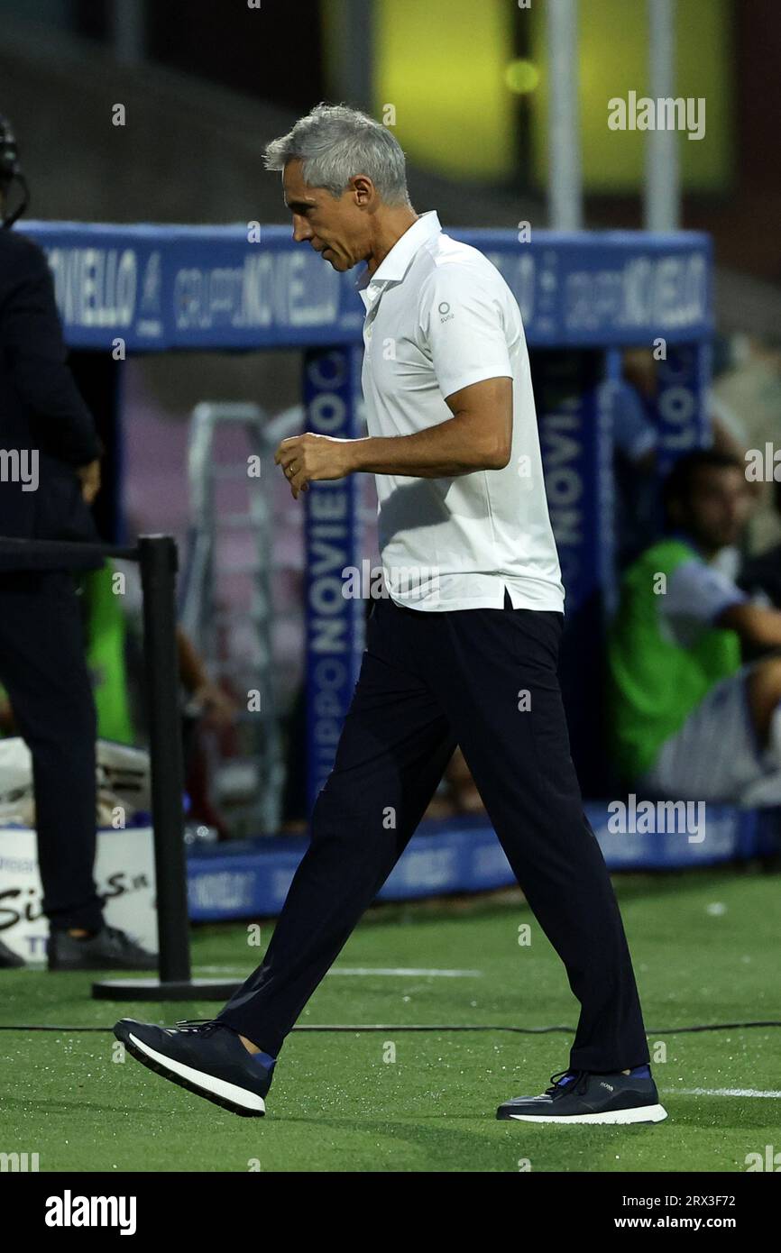 Salerno, Italy. 25th Aug, 2023. Paulo Sousa head coach of US Salernitana dejection during the Serie A football match between US Salernitana and Frosinone Calcio at Arechi stadium in Salerno (Italy), September 22nd, 2023. Credit: Insidefoto di andrea staccioli/Alamy Live News Stock Photo
