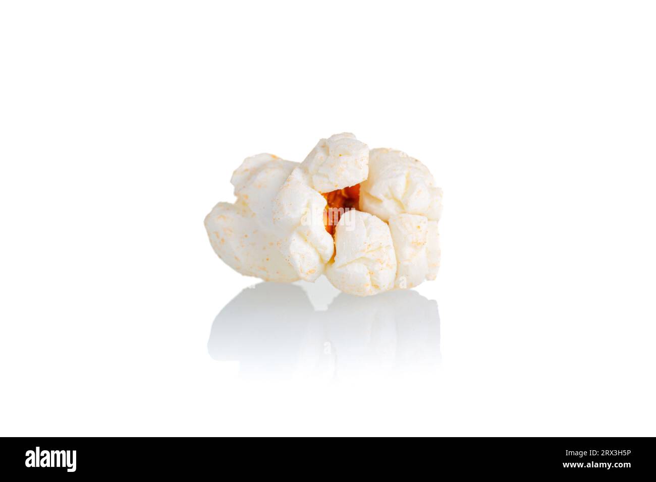 popcorn macro on a white background close-up Stock Photo