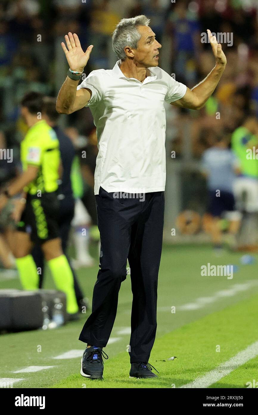 Salerno, Italy. 22nd Sep, 2023. Paulo Sousa head coach of US Salernitana gestures during the Serie A football match between US Salernitana and Frosinone Calcio at Arechi stadium in Salerno (Italy), September 22nd, 2023. Credit: Insidefoto di andrea staccioli/Alamy Live News Stock Photo