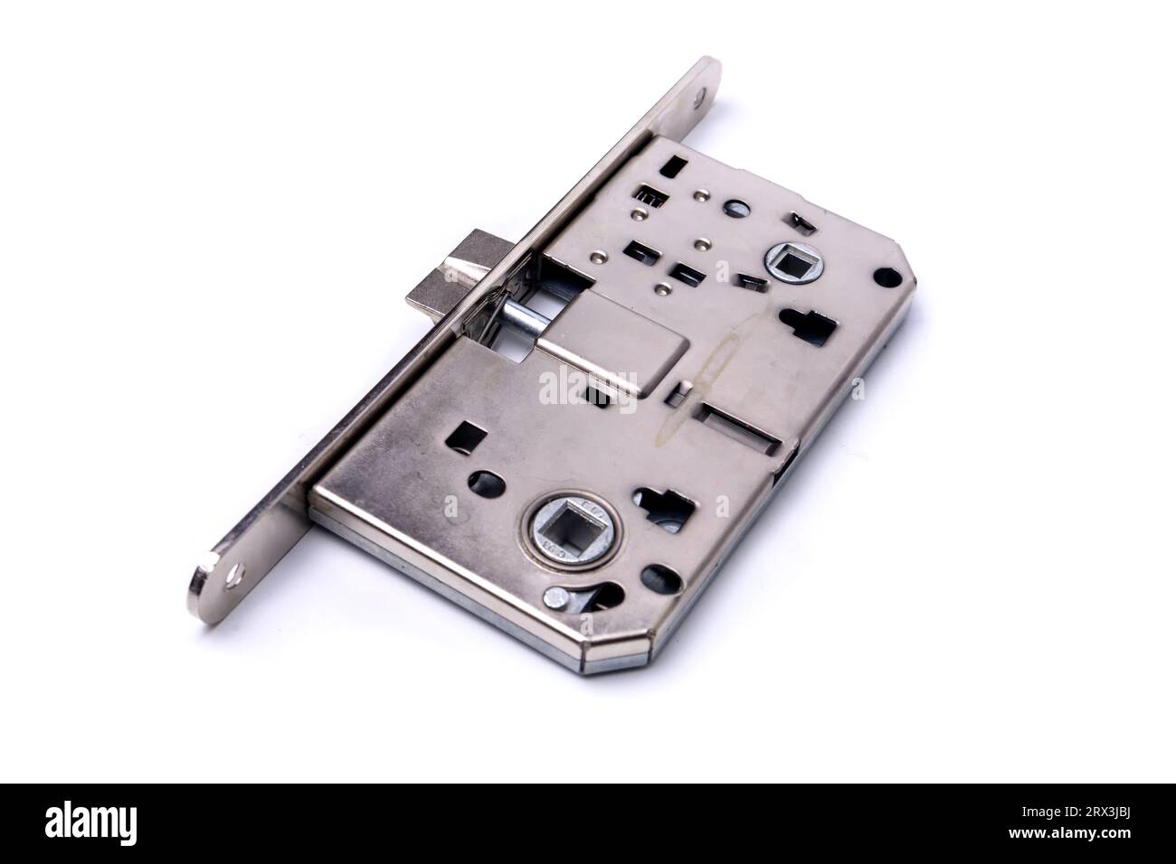 Door lock mechanism on white Stock Photo Alamy