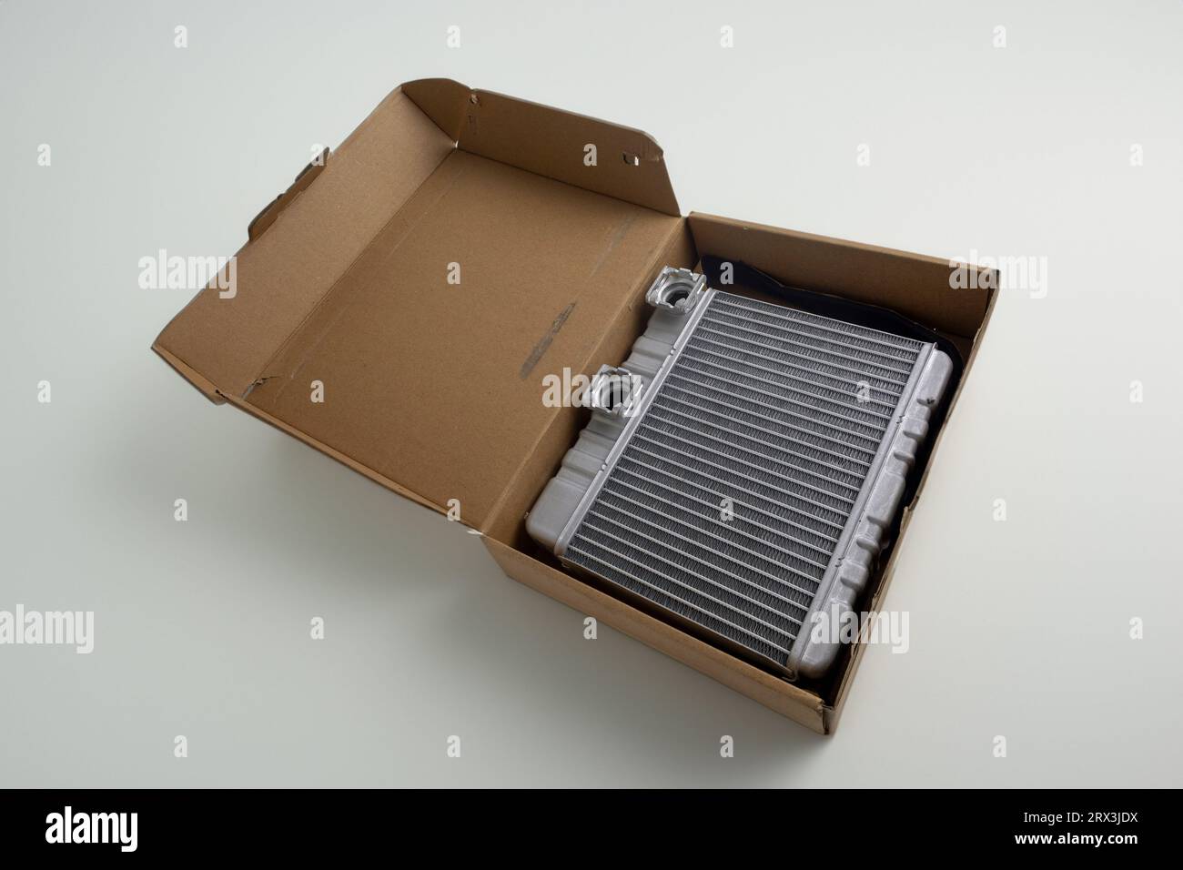 The radiator of the car interior heater. Auto spare parts Stock Photo