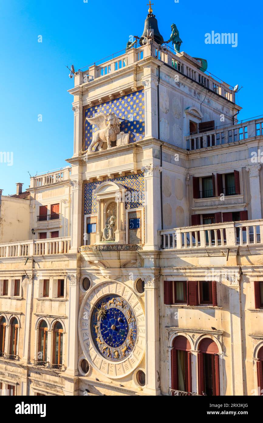 St Mark's Clock tower on Piazza San Marco in Venice, Italy Stock Photo ...
