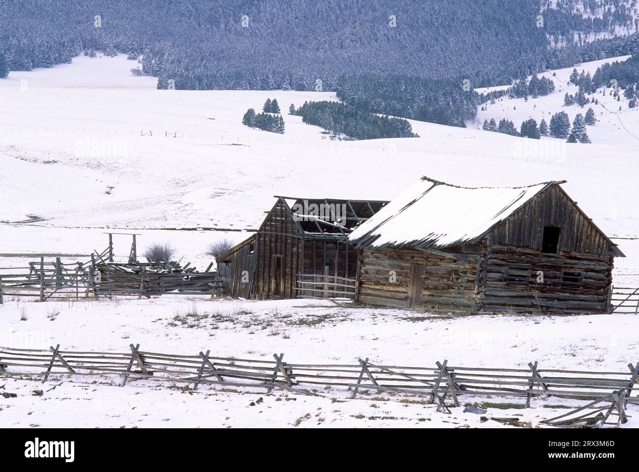 Rustic ranch, near Avon, Montana Stock Photo - Alamy