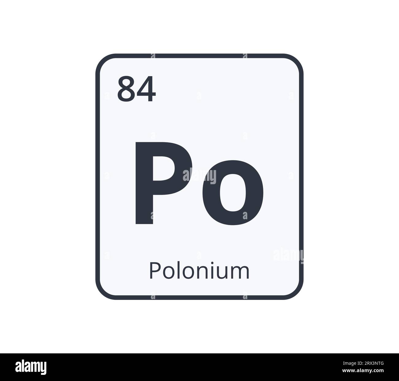 Polonium Chemical Symbol.  Stock Vector