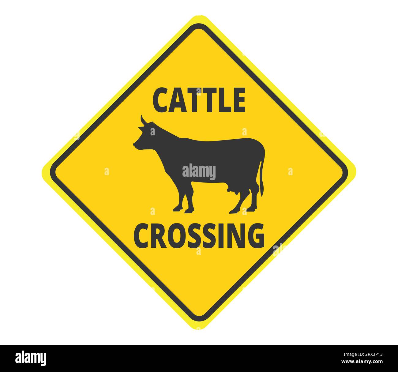 cattle-crossing-sign-stock-vector-image-art-alamy