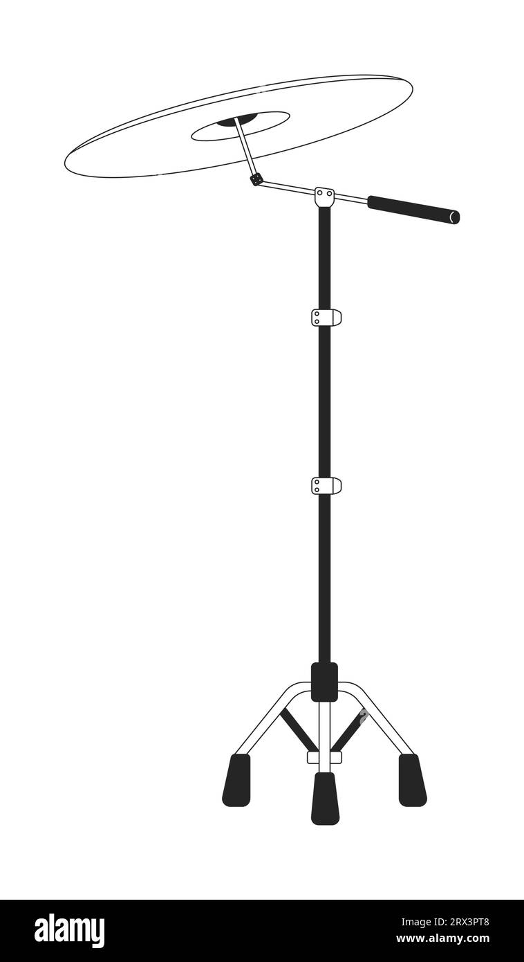 Crash cymbal black and white 2D line cartoon object Stock Vector Image