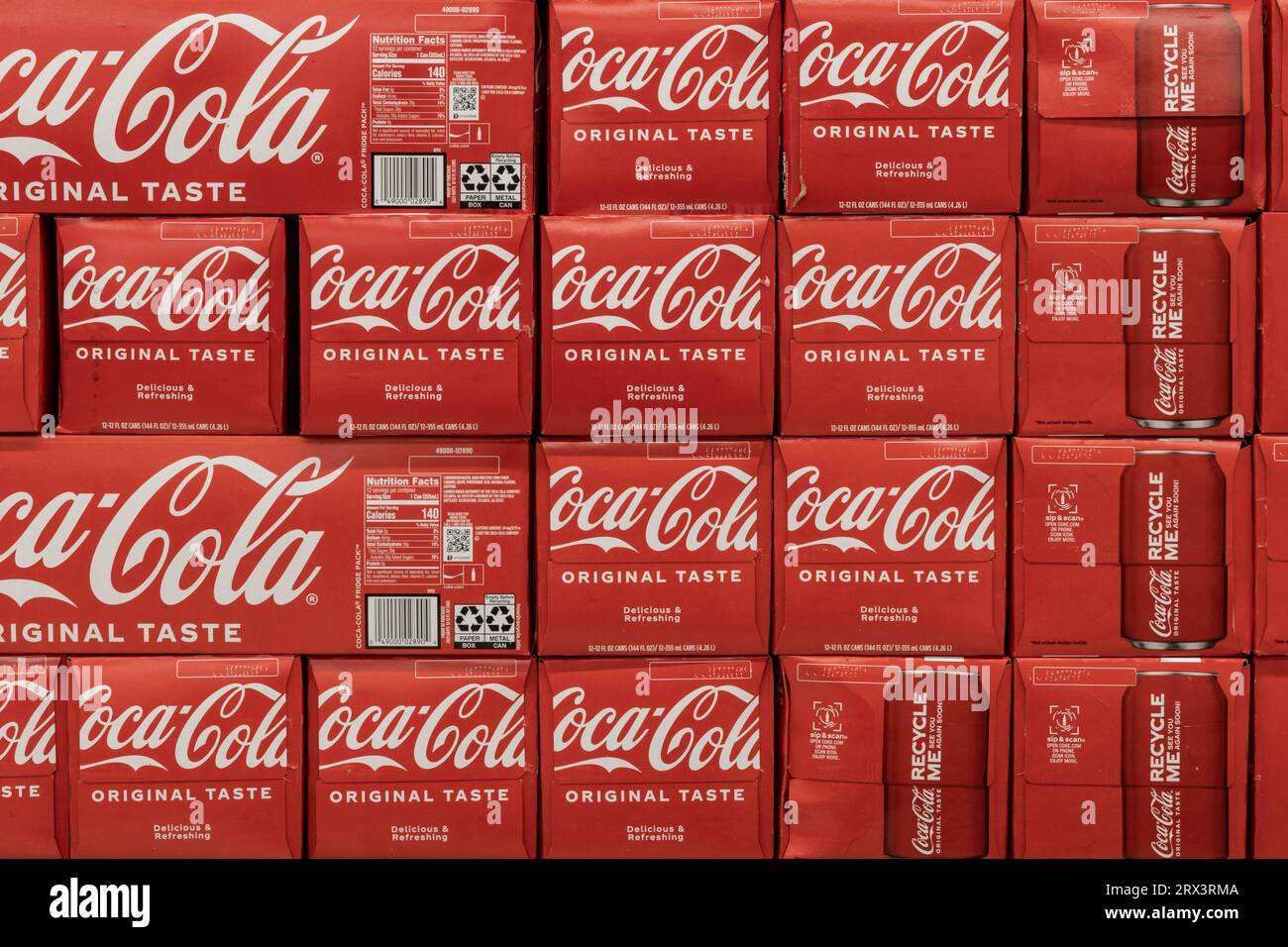 Kokomo September 22, 2023 Coca Cola display. Coke products are among