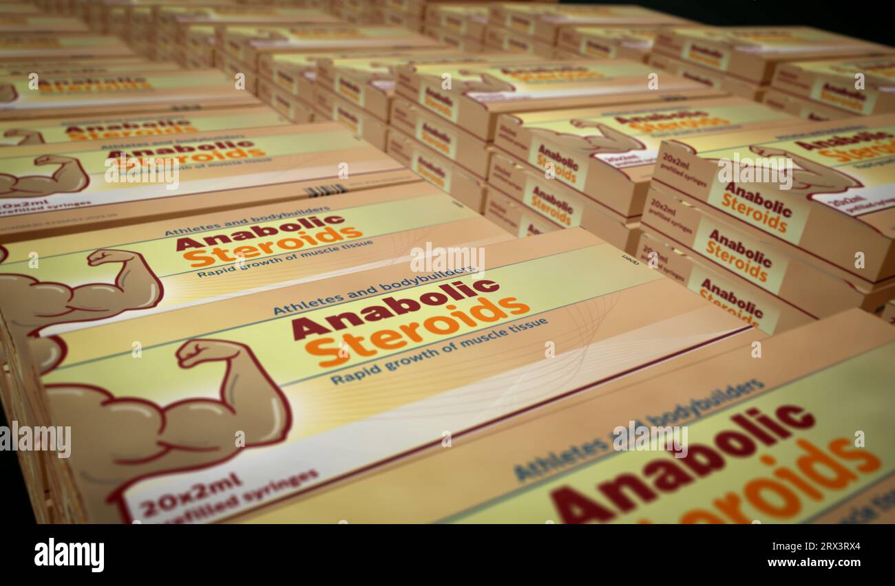 Anabolic steroids tablets box production line. Bodybuilding doping and