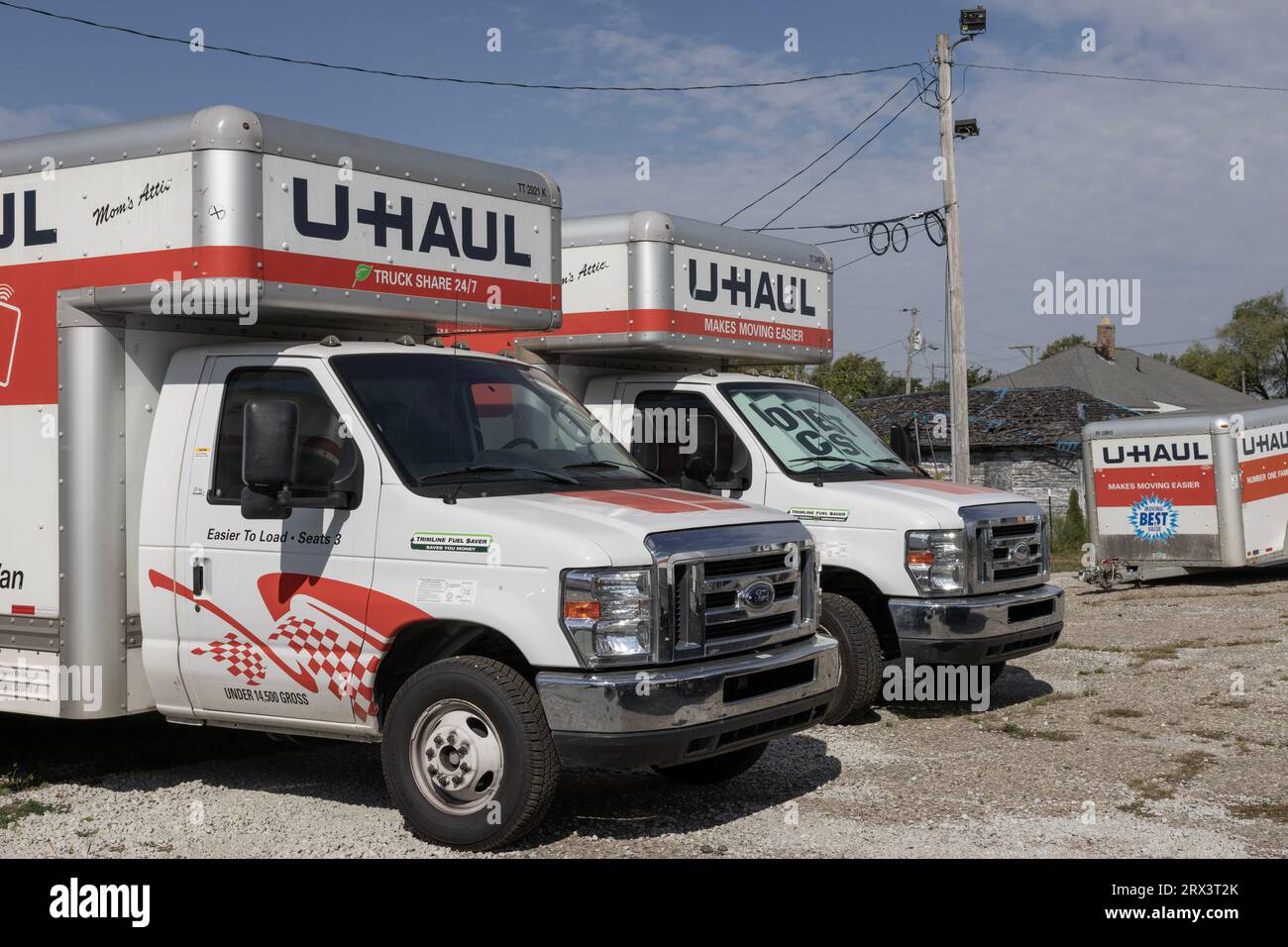 Kokomo - September 22, 2023: U-Haul Moving Truck Rental Location. U-Haul offers moving and storage solutions. Stock Photo