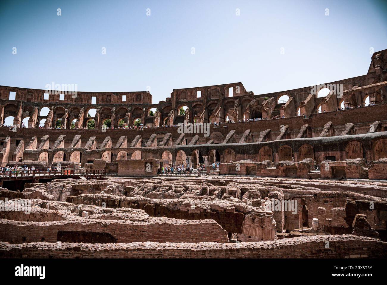View Of An Ancient Amphitheater Of The Colosseum In Rome Italy Stock View Of An Ancient Amphitheater Of The Colosseum In Rome Italy Stock