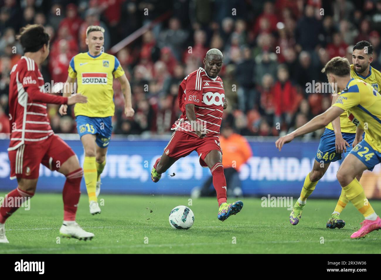 Liege, Belgium. 22nd Sep, 2023. Standard's Moussa Djenepo pictured in