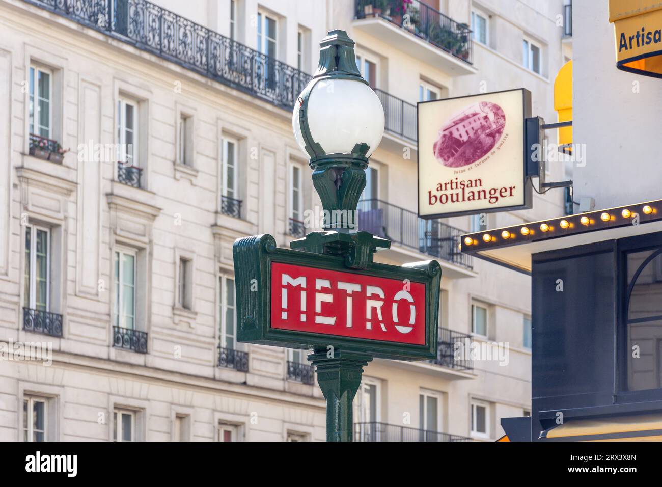 Porte de la Chapelle Metro Station sign, Quartier de La Chapell, Paris, Île-de-France, France Stock Photo