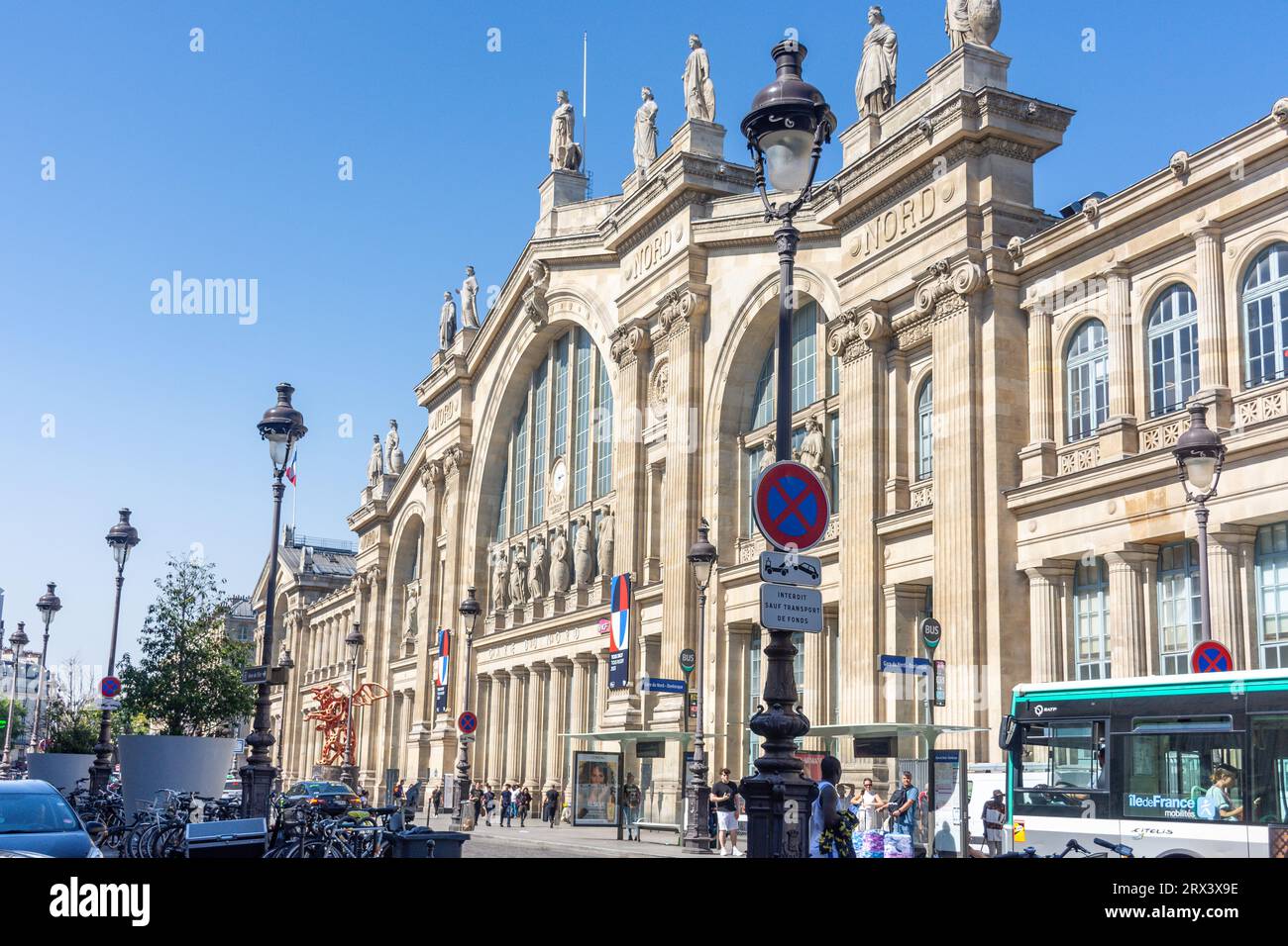 Main facade of Gare du Nord Station, Place NapoléonIII, Paris, Îlede