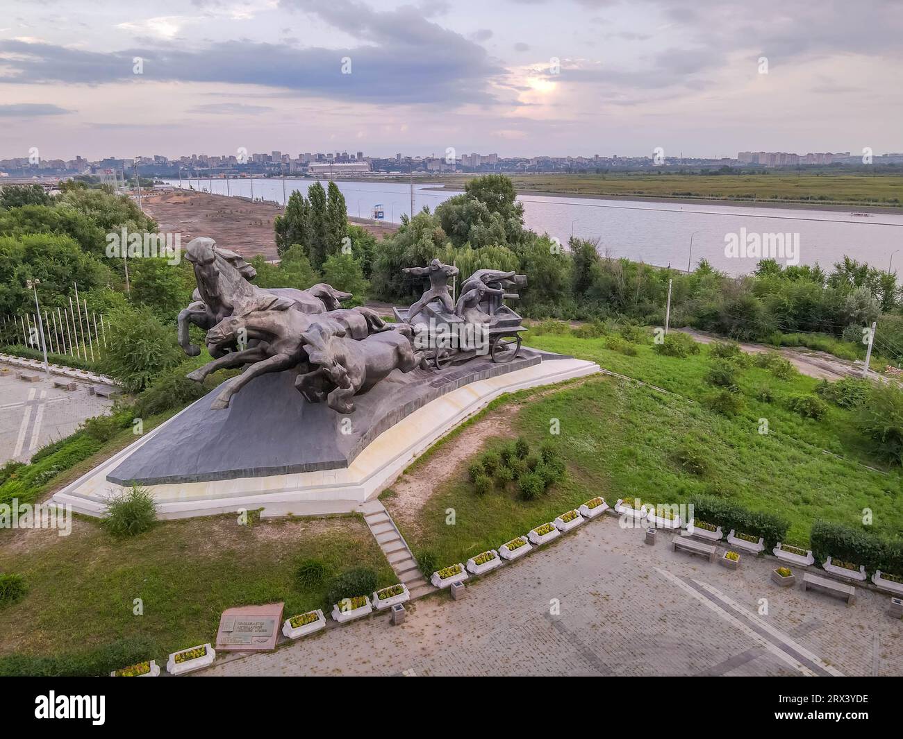 The 'Tachanka-Rostovchanka' monument dedicated to the Russian Civil War at the city of Rostov-on-Don in the southern Russia close to the border with U Stock Photo