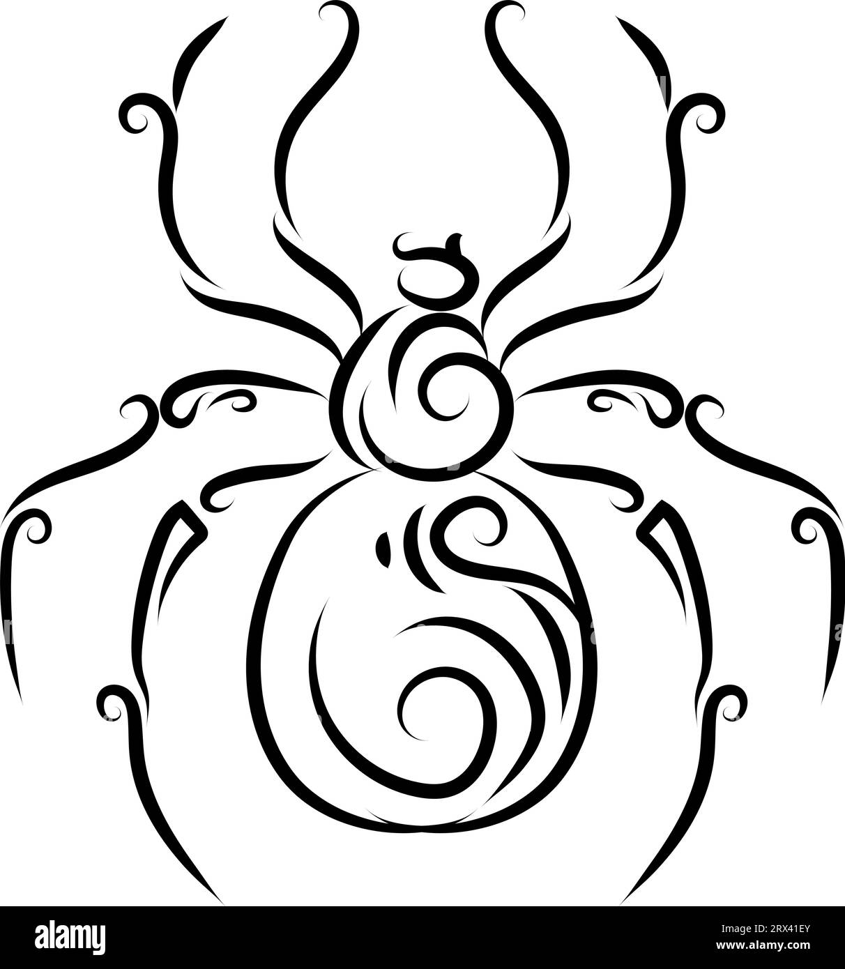Spider tattoo , illustration, vector on a white background Stock Vector