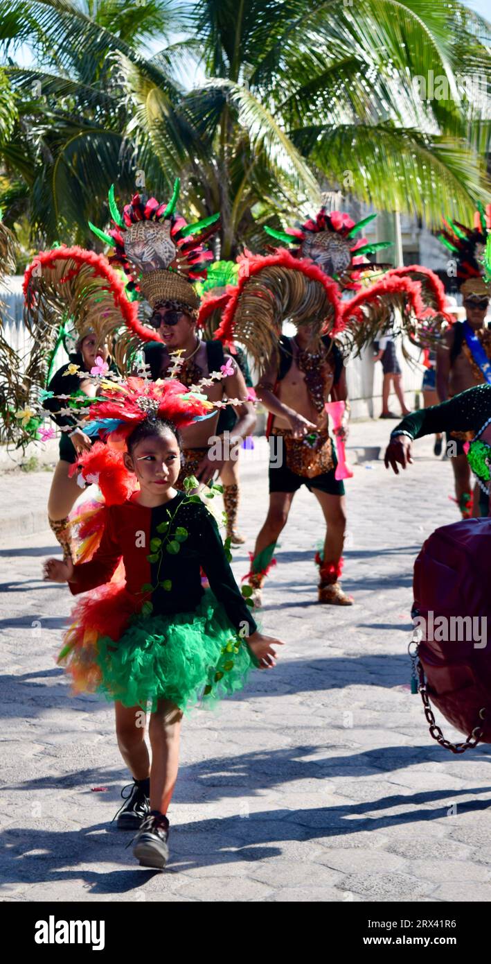 The 2023 San Pedro Town Carnival Parade. Carnival goers dressed in