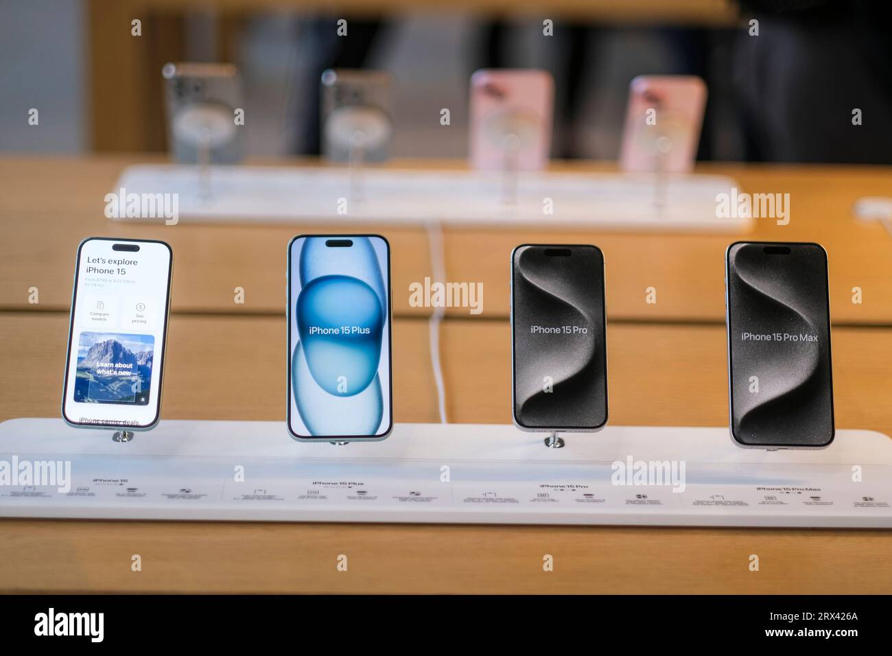 Paris, France - Sep 17, 2022: Display of the new Apple iPhone 15 Pro Max  featuring Asian characters during unboxing and setup Stock Photo - Alamy