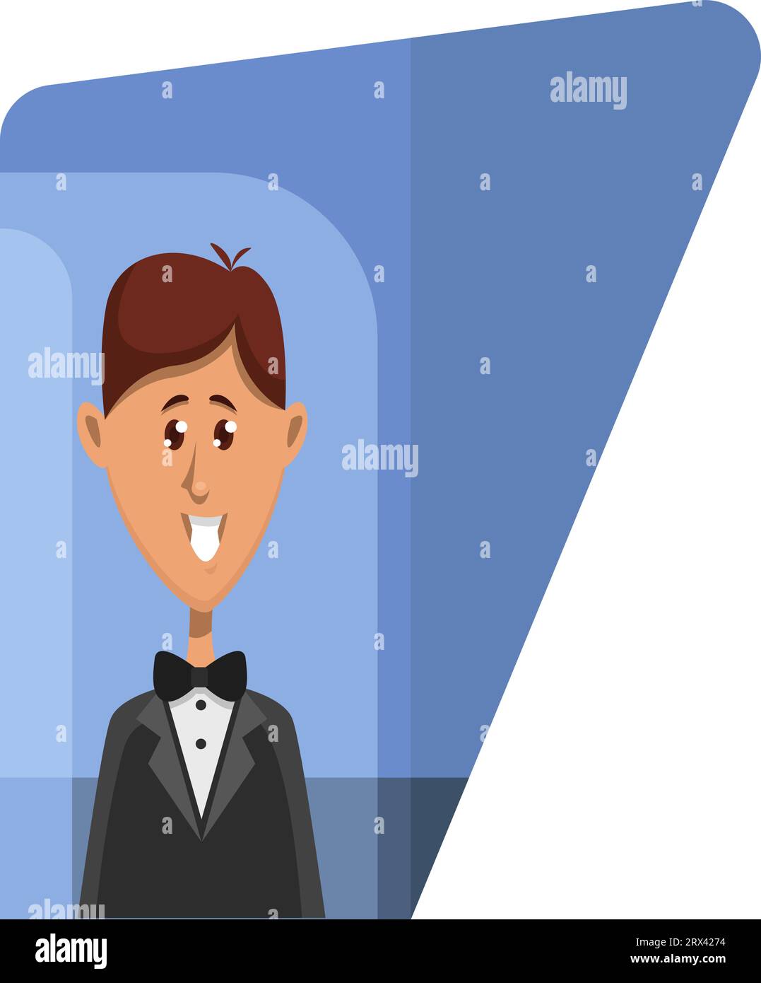 Groom in a suit, illustration, vector on a white background Stock ...