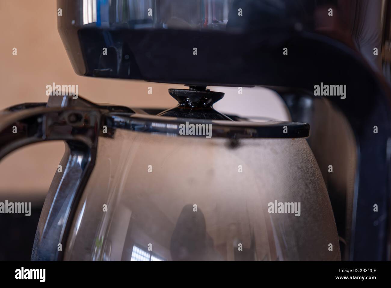 American coffee machine with white background while working Stock Photo Alamy