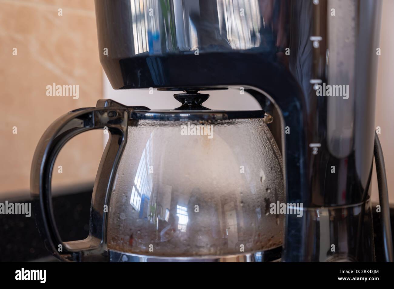 American coffee machine with white background while working Stock Photo Alamy