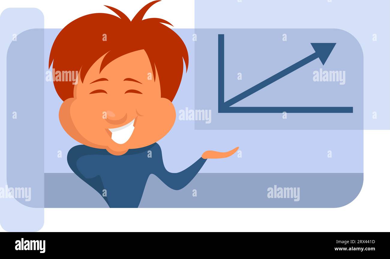 Little boy smiling, illustration, vector on a white background Stock ...