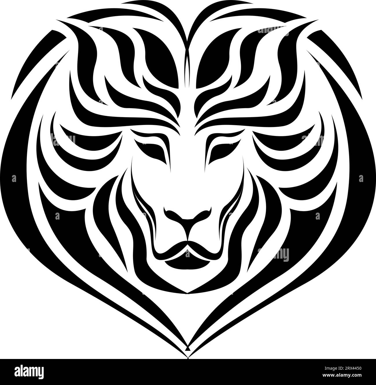 Lion head tattoo, tattoo illustration, vector on a white background ...