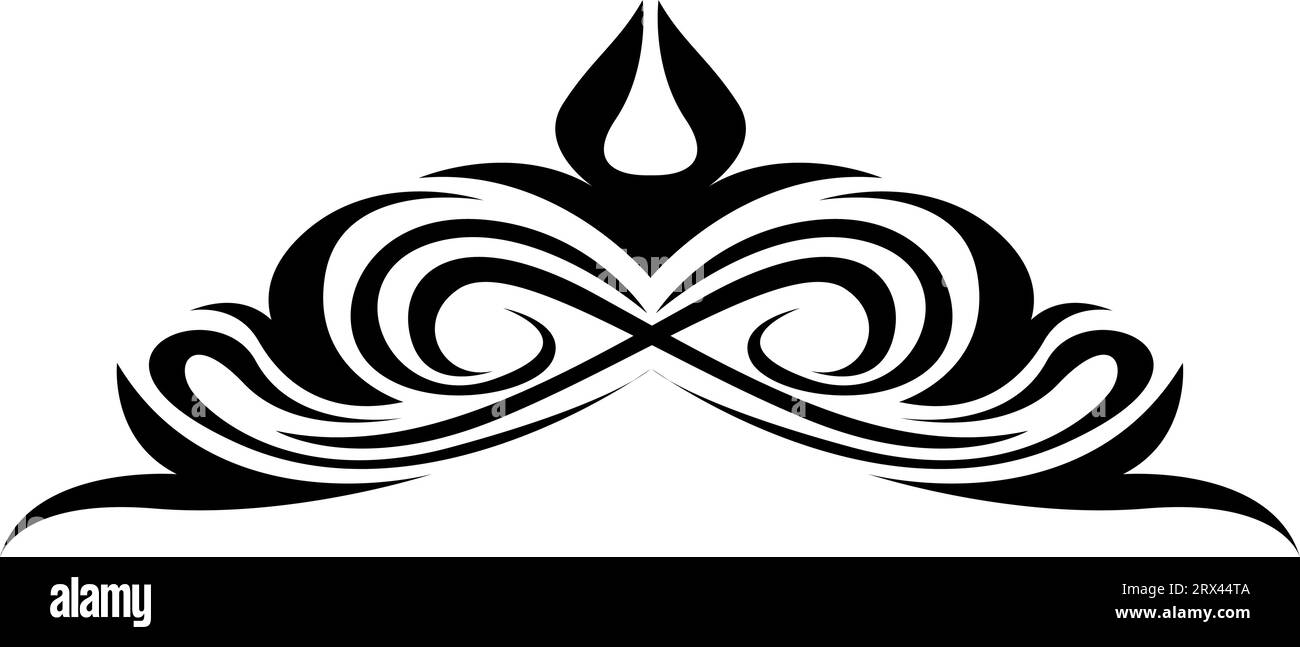 Black ornament tattoo, tattoo illustration, vector on a white