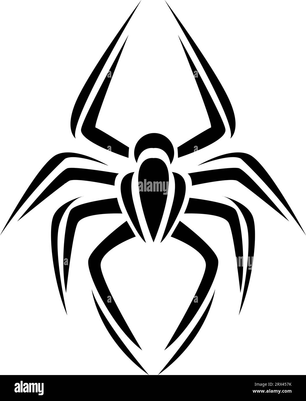 Big spider tattoo, tattoo illustration, vector on a white background