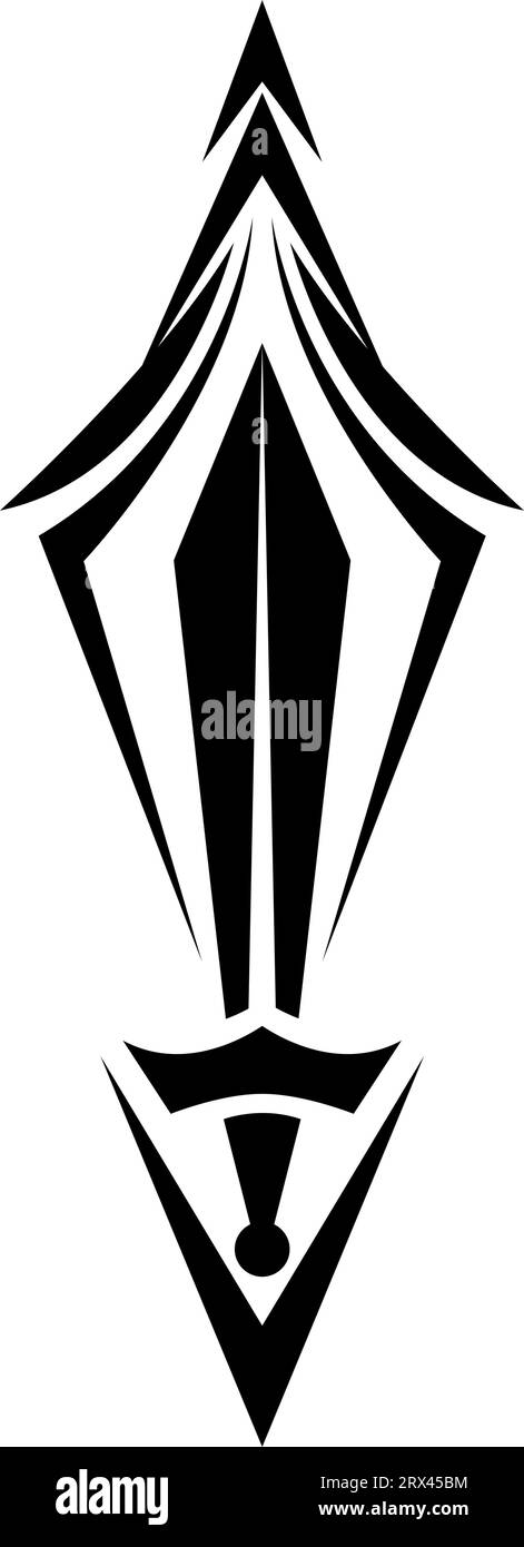 Black sword tattoo, tattoo illustration, vector on a white background ...