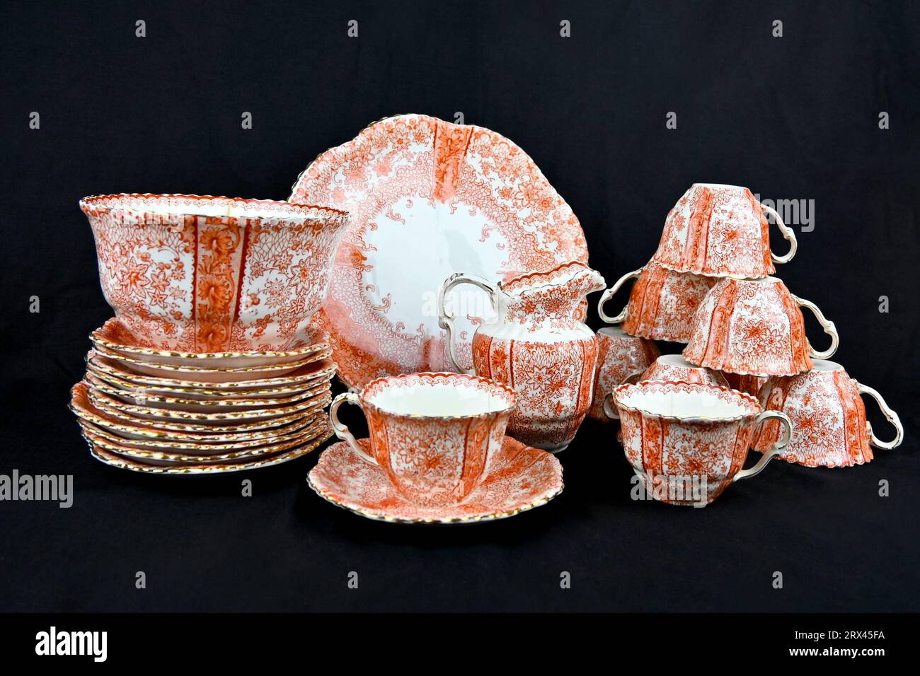 Vintage Bridgwood china set (tea cups,saucers, jug, sandwich plate and