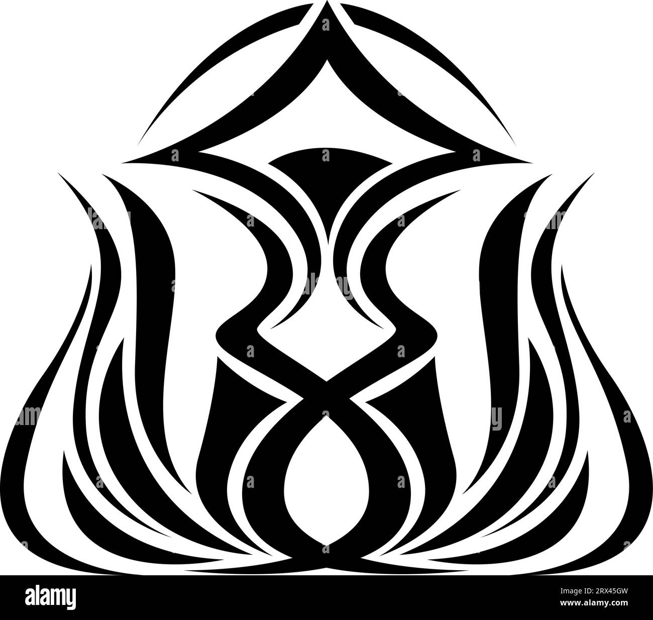 Black abstract tattoo, tattoo illustration, vector on a white ...