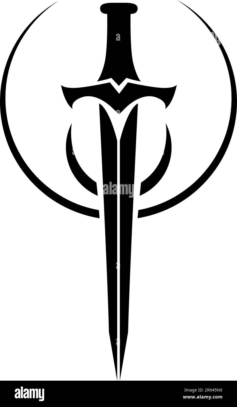 Black sword tattoo, tattoo illustration, vector on a white background ...