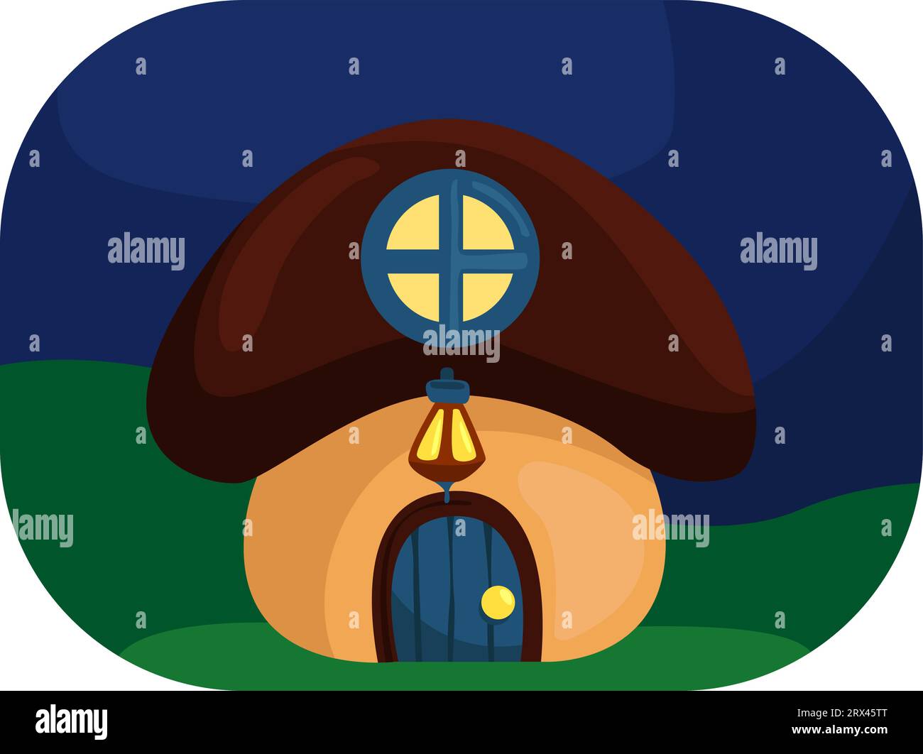 Mushroom house, illustration, vector on a white background. Stock Vector