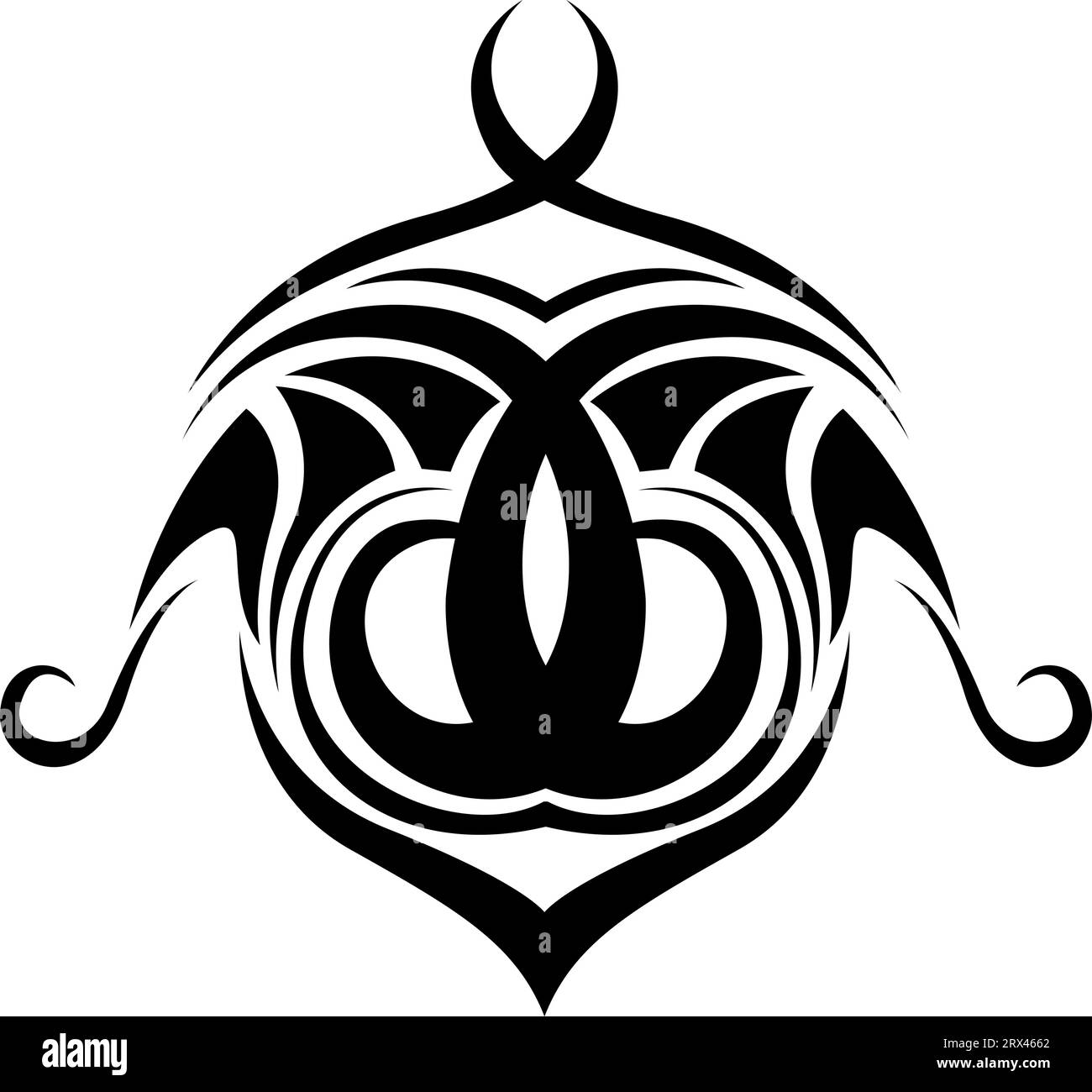 Black abstract tattoo, tattoo illustration, vector on a white ...