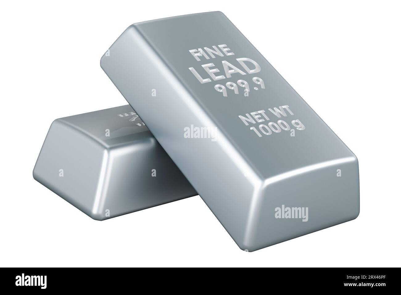 Lead ingots, lead bars. 3D rendering isolated on white background Stock Photo Alamy