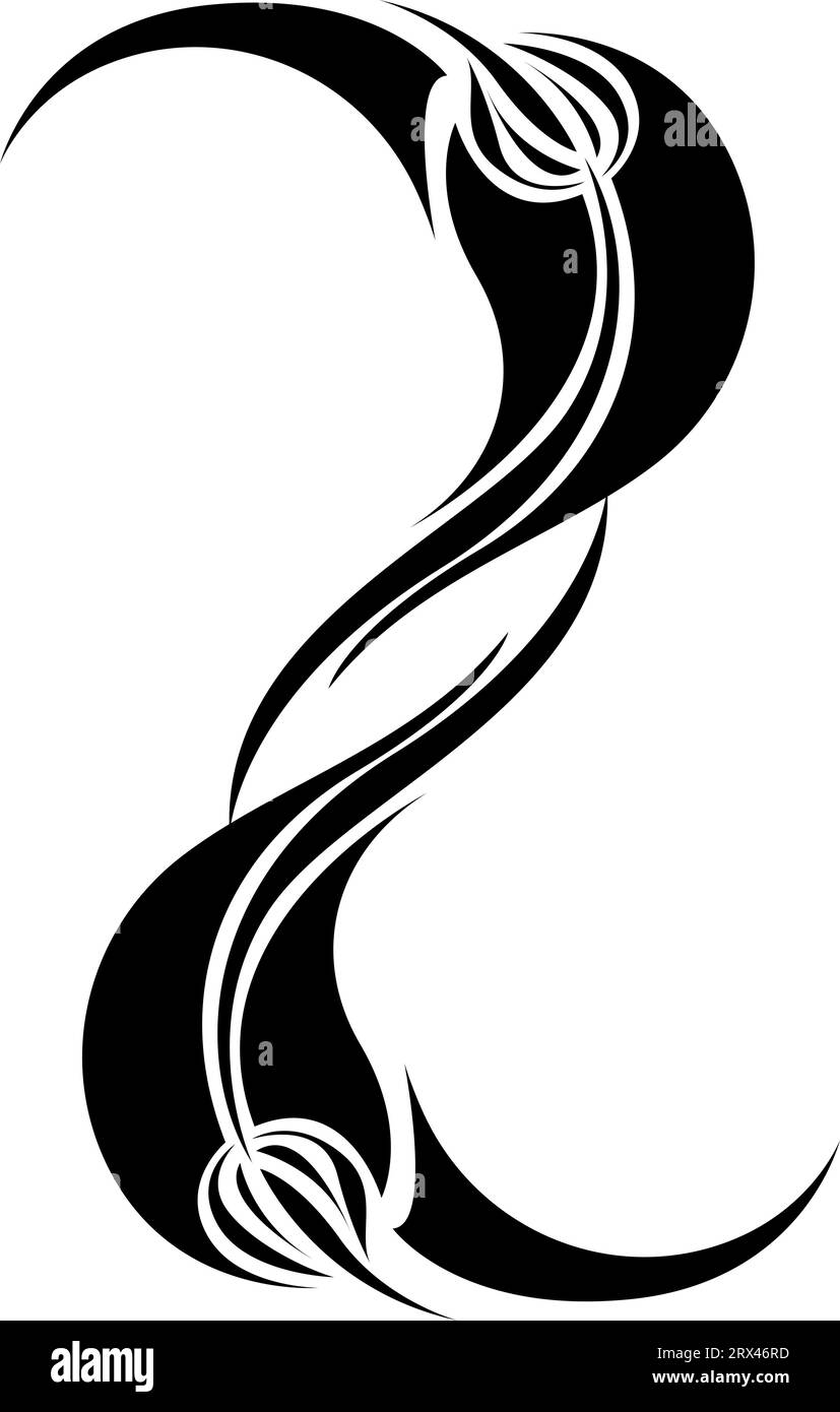 Abstract tattoo, tattoo illustration, vector on a white background ...