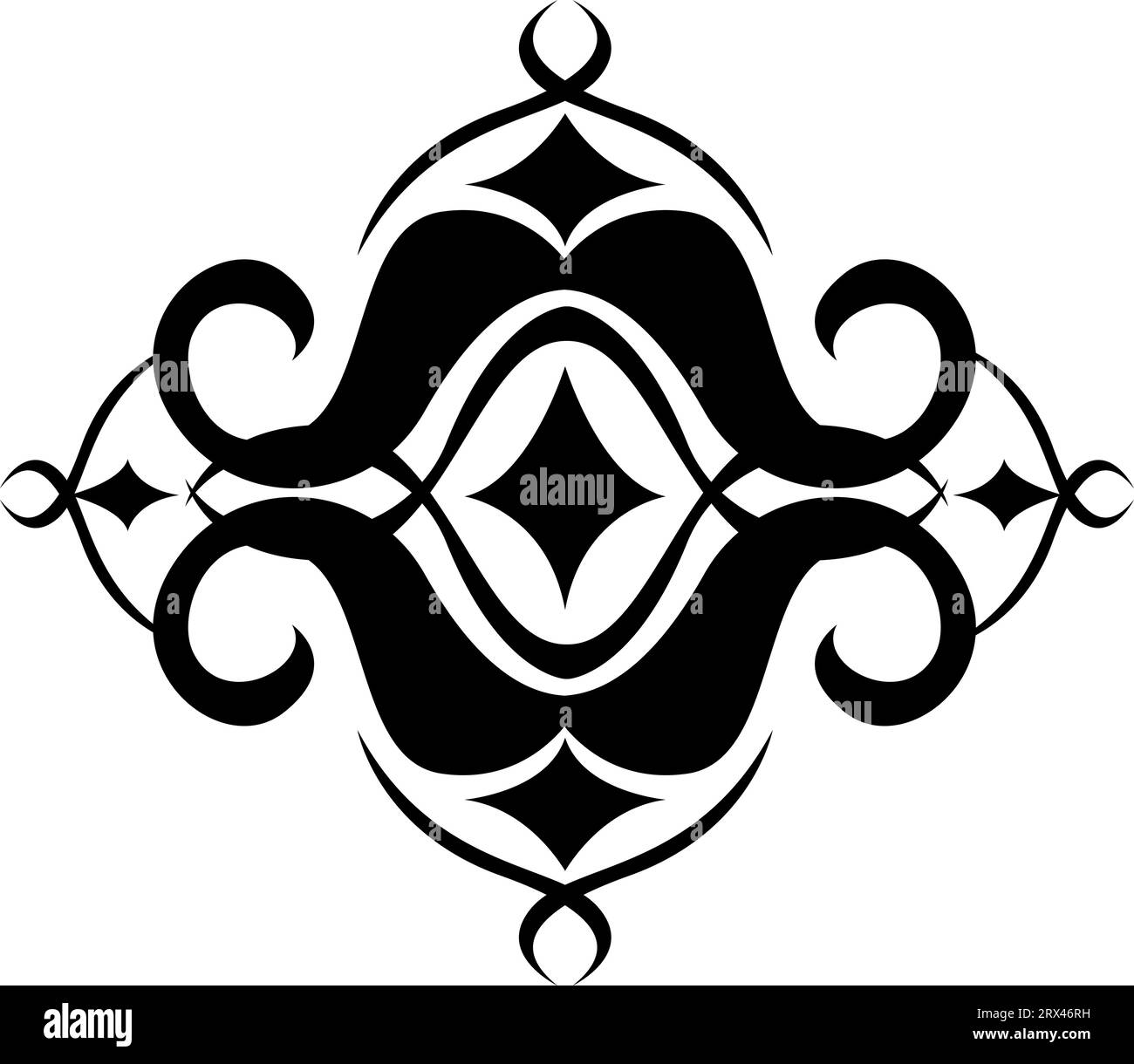 Black ornament tattoo, tattoo illustration, vector on a white