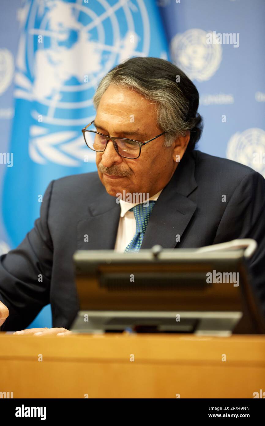 New York, New York, USA. 22nd Sep, 2023. H.E. Ambassador Muhammad Syrus Sajjad Qazi Foreign