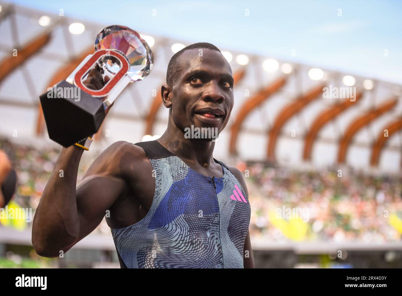 Emmanuel Wanyonyi (KEN) wins the 800m in 142.80 at the Diamond League