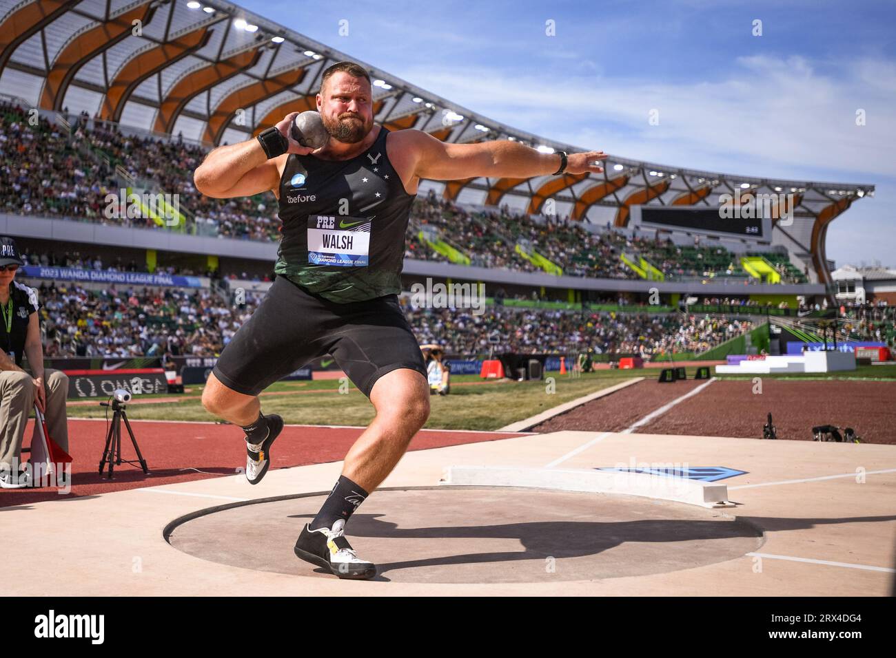Tom Walsh (NZL) finished third in the men’s shot put with a throw of 74-4 (22.69 m) at the Diamond League Championships at The Pre-Classic on Sunday S Stock Photo