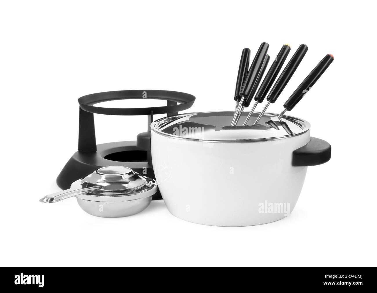 Fondue set isolated on white. Kitchen equipment Stock Photo Alamy