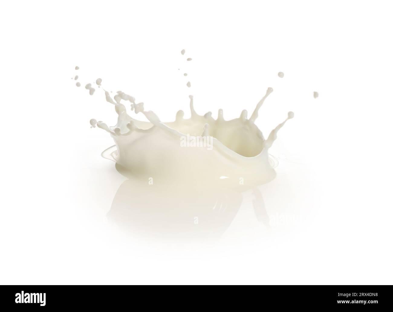 Splash of fresh milk on white background Stock Photo - Alamy