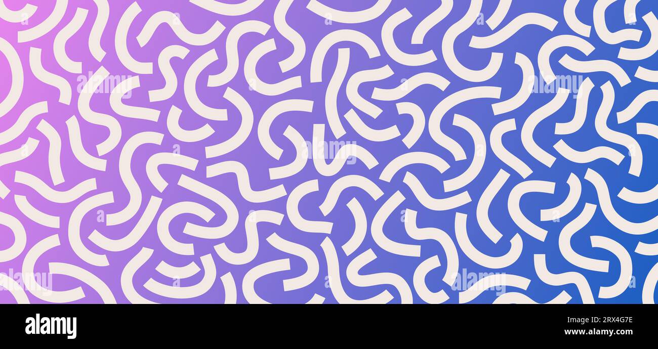 White curved lines isolated on gradient blue and purple background ...